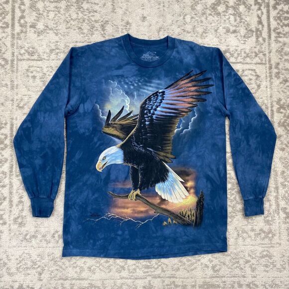 The Mountain T Shirt Mens Blue Bald Eagle Nature Wild Life American Size Medium - Picture 1 of 6